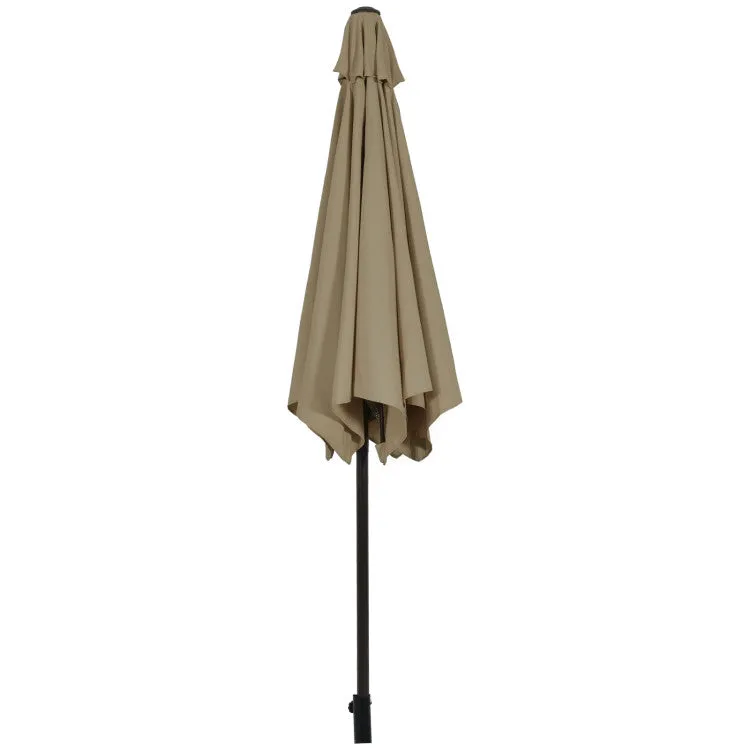 10 Feet Outdoor Patio Umbrella with Tilt Adjustment and Crank-Tan