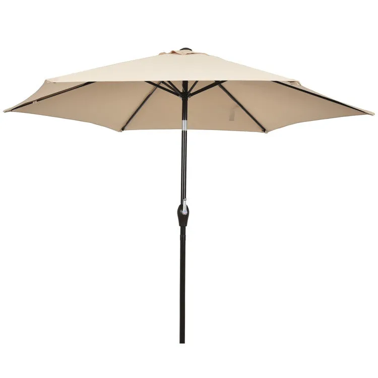 10 Feet Outdoor Patio Umbrella with Tilt Adjustment and Crank-Tan