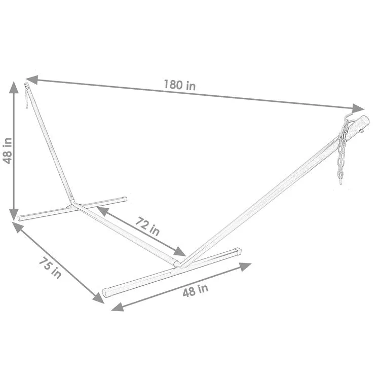 15' Heavy-Duty Steel Hammock Stand - Black