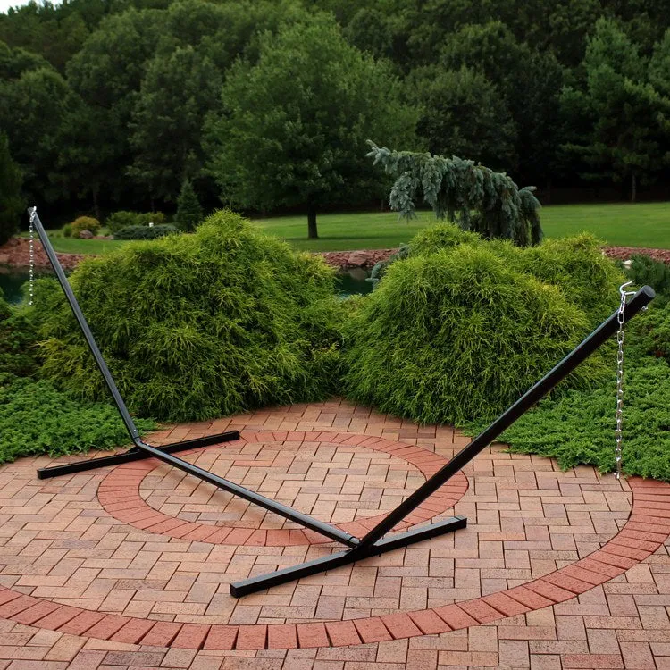 15' Heavy-Duty Steel Hammock Stand - Black