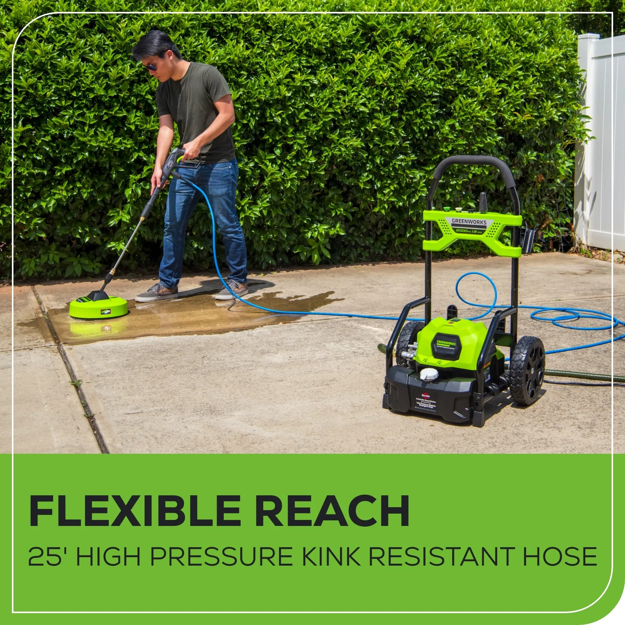 2000 PSI 1.2 GPM Cold Water Electric Pressure Washer with 12-inch Surface Cleaner and Premium Foam Cannon