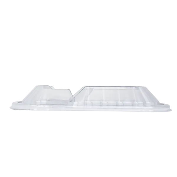 [300 ct] OPS Lid for 36 oz Microwaveable Take-Out Box | 2-Compartment | Clear