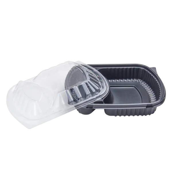 [300 ct] OPS Lid for 36 oz Microwaveable Take-Out Box | 2-Compartment | Clear