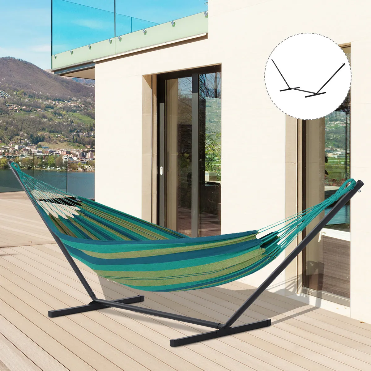 3.6m Extra-long Universal Hammock Stand Metal Frame Garden Camping Picnic Outdoor Patio Replacement  Stand Only