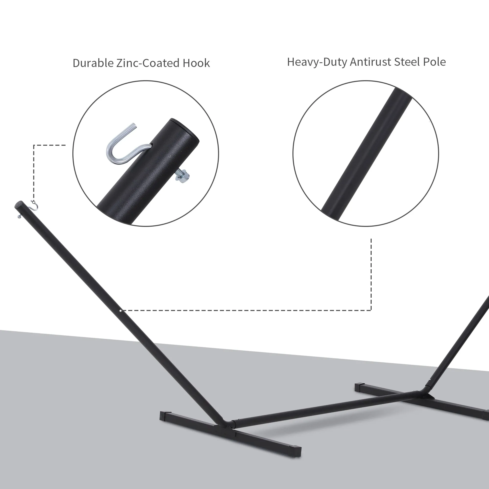 3.6m Extra-long Universal Hammock Stand Metal Frame Garden Camping Picnic Outdoor Patio Replacement  Stand Only