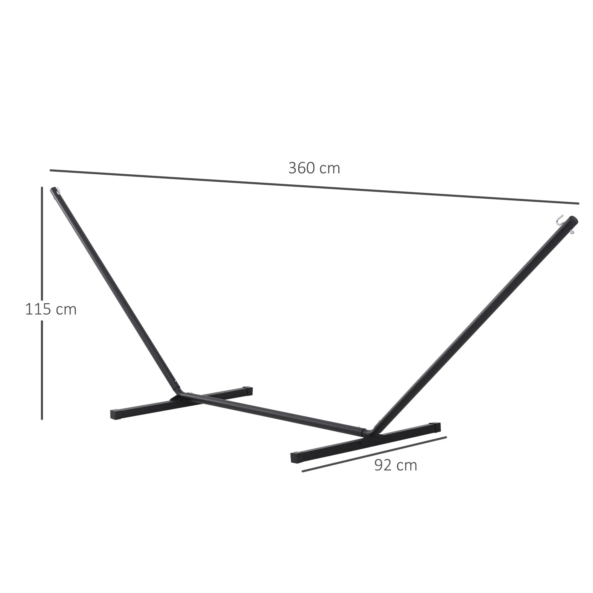 3.6m Extra-long Universal Hammock Stand Metal Frame Garden Camping Picnic Outdoor Patio Replacement  Stand Only