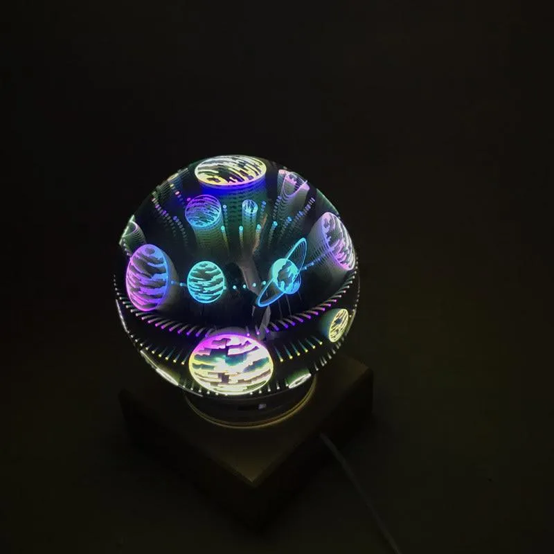 3D Glass Cover Table Lamp Sky Moon Magic Light LED Bedside Bedroom Decoration USB Desk Night Light