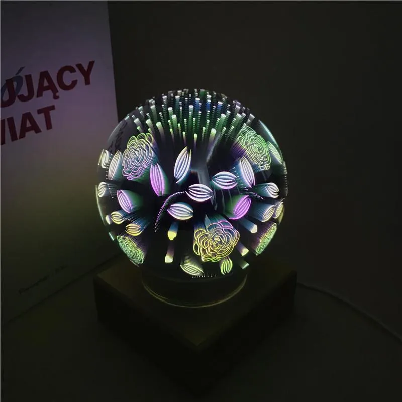 3D Glass Cover Table Lamp Sky Moon Magic Light LED Bedside Bedroom Decoration USB Desk Night Light