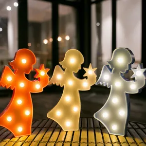 3D LED Night Lights Angel Shape Table Lamp Gifts for Kids Christmas Party Room Decor