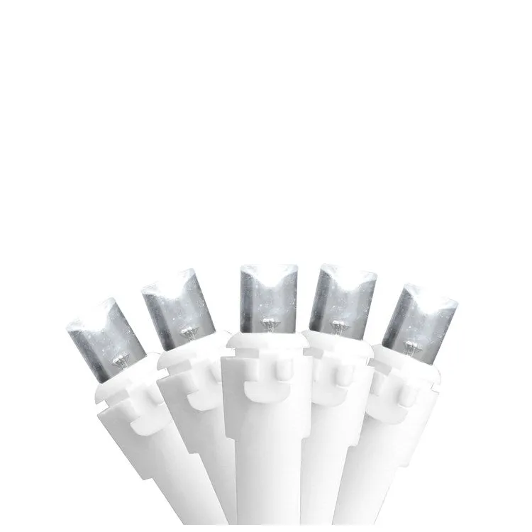 50-Count White LED Wide-Angle Christmas String Light Set with 16.25' White Wire
