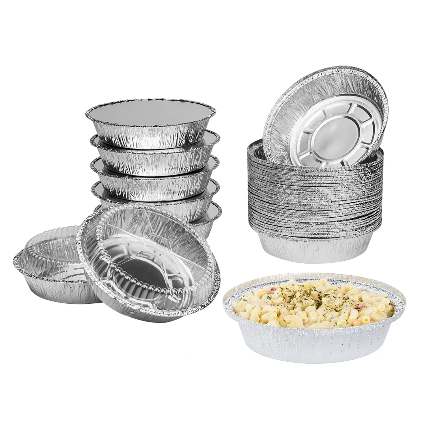 [500 ct] 7" Round Aluminum Pans