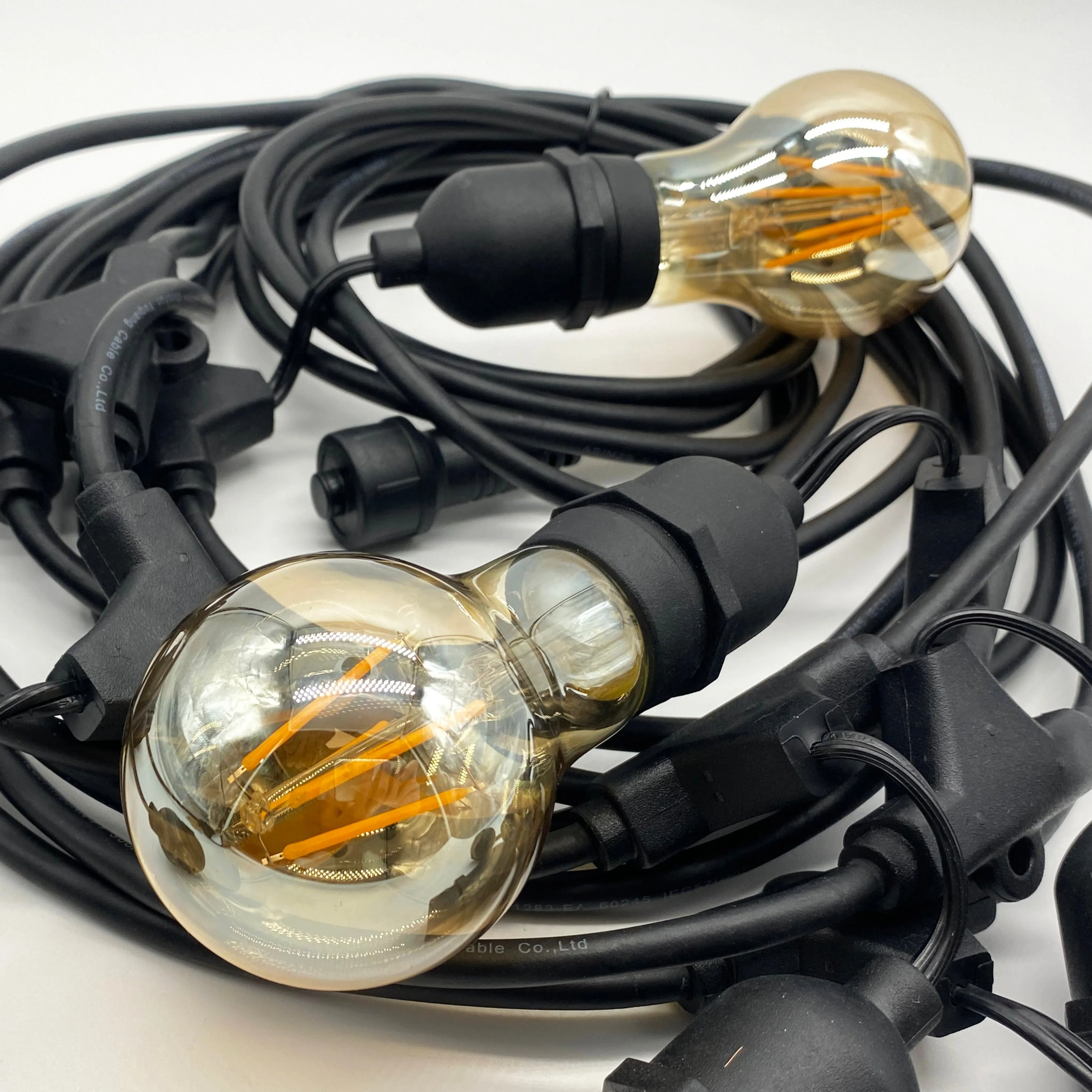 A19 Amber Bulb | 10m 10 Bulbs | Drop Hang Dimmable Festoon Lights