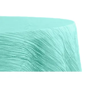 Accordion Crinkle Taffeta 120" Round Tablecloth - Turquoise