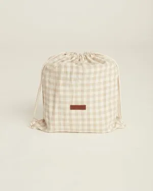 Almond Gingham Picnic Rug