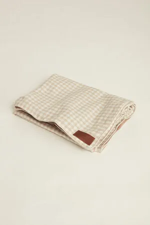 Almond Gingham Picnic Rug