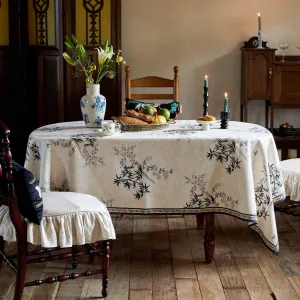 Amelia Classic Bamboo Leaf Printed Tablecloth