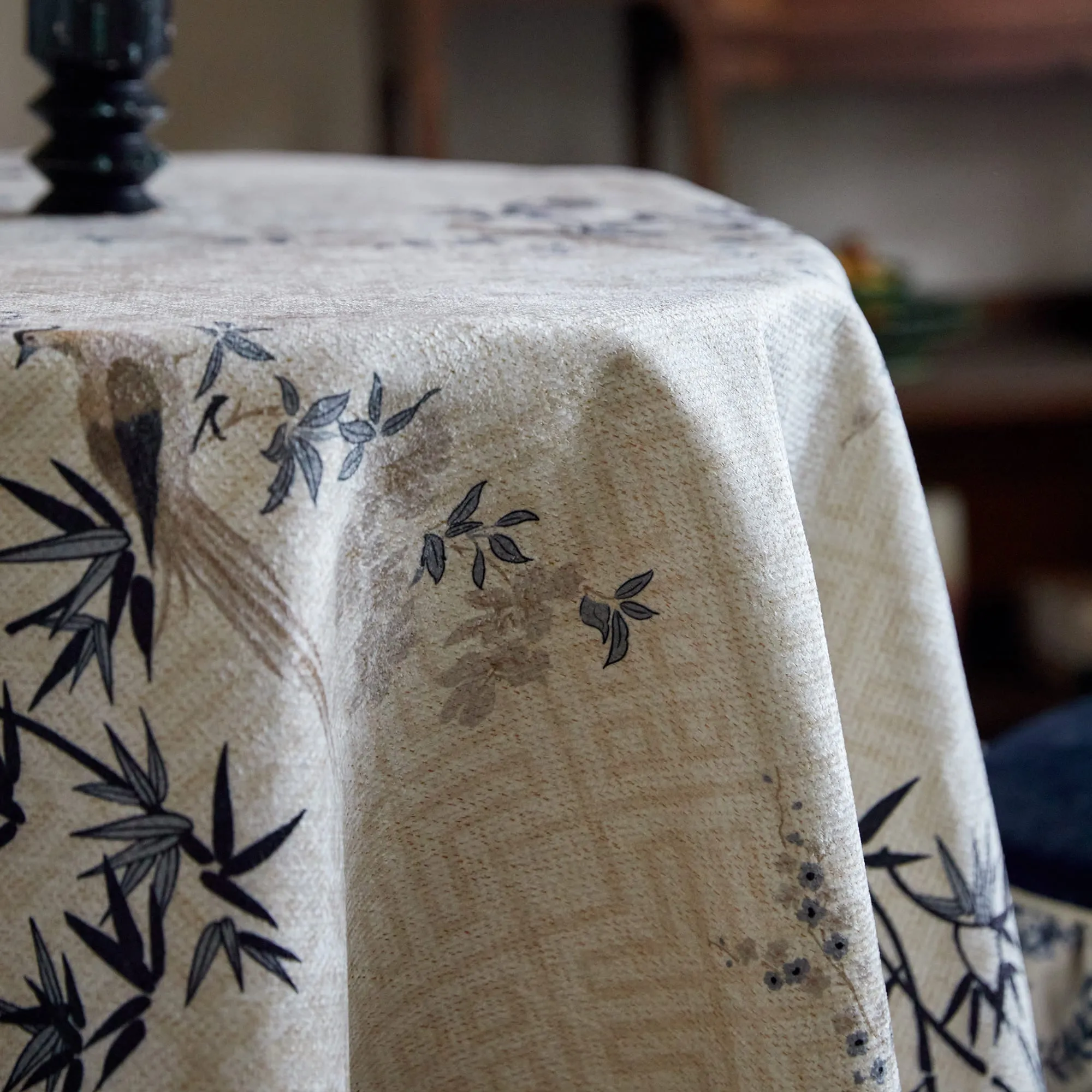 Amelia Classic Bamboo Leaf Printed Tablecloth