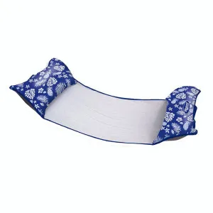 Aqua Leisure 4-In-1 Monterey Hammock Supreme XL 53" x 31.5" - Hibiscus Pineapple Royal Blue (Pack of 4)