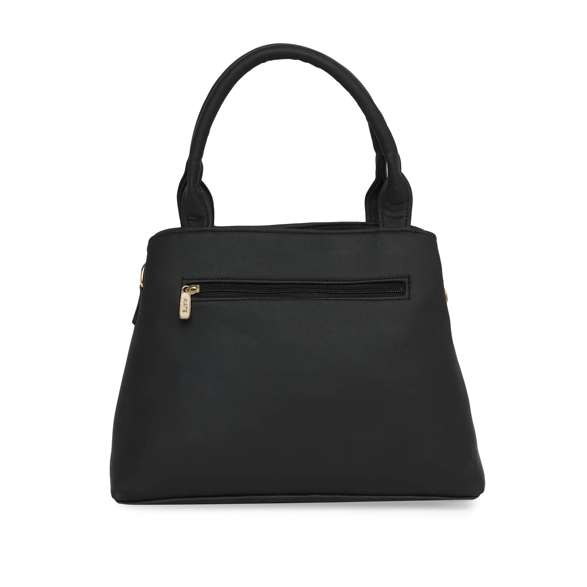 Black Women Vegan Leather Handbag With Belt