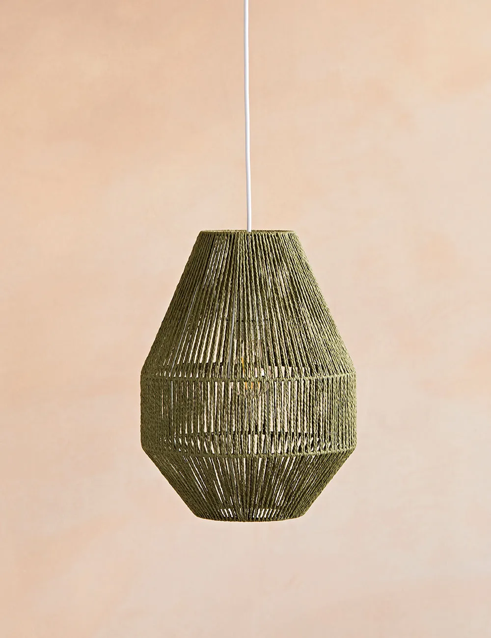 Boho Green Textured Pendant Light