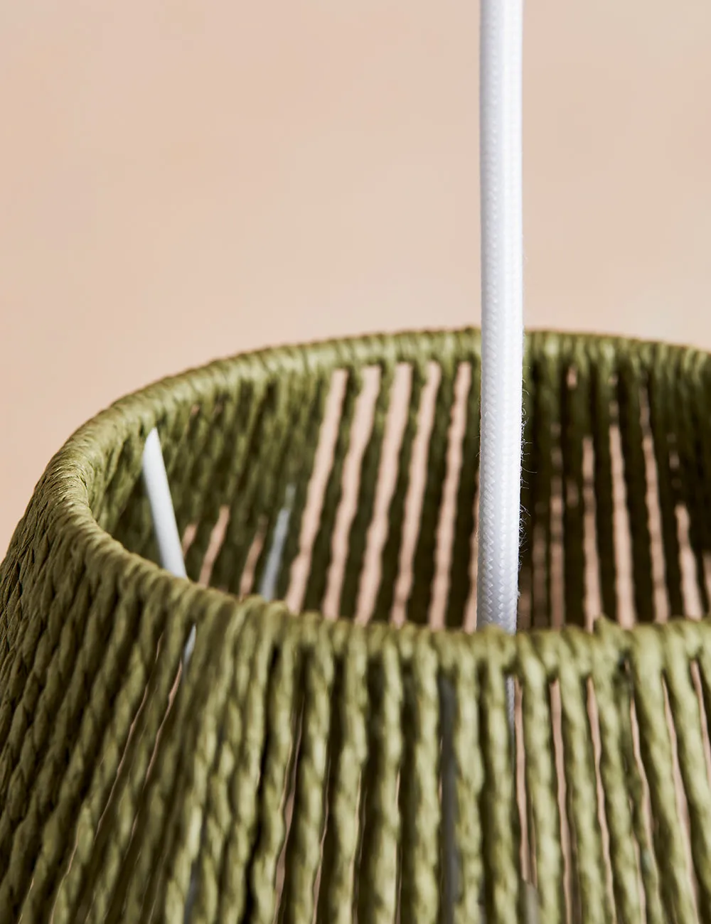 Boho Green Textured Pendant Light