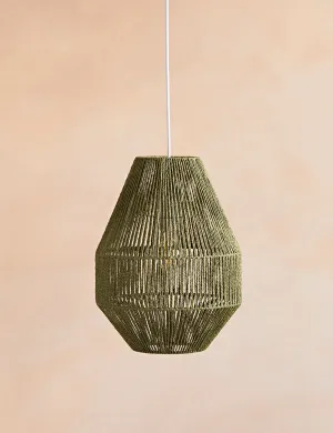 Boho Green Textured Pendant Light