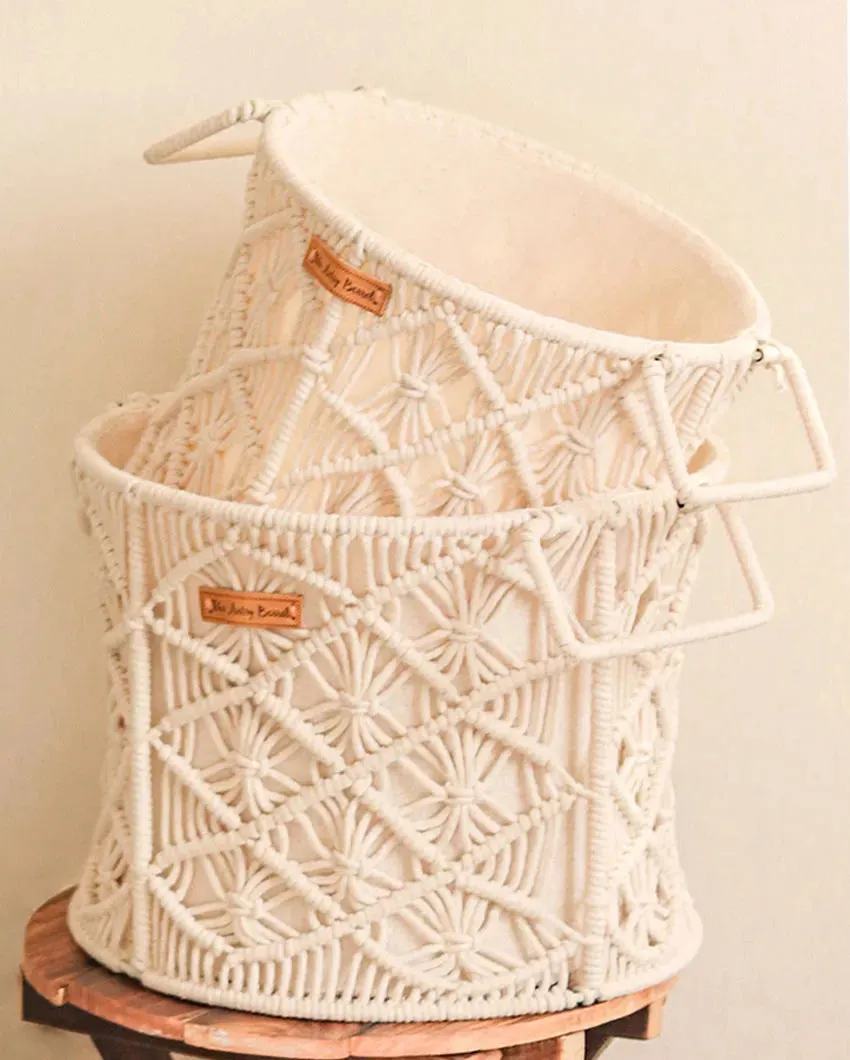 Bongo Cotton & Metal Frame Basket | Set of 3 | 4 kg