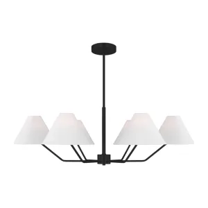 Burke 38 in. 6 Lights Chandelier Black finish