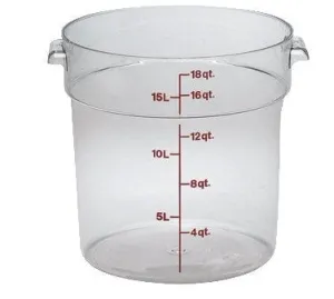Cambro RFSCW18135 Camwear Round Storage Container, 18 qt. | Denson CFE