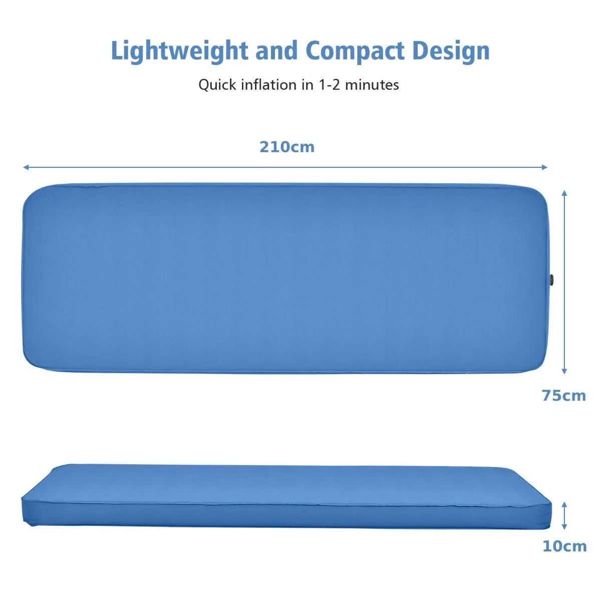 Camping Sleeping Pad with carrying Bag for Traveling Hiking-Blue