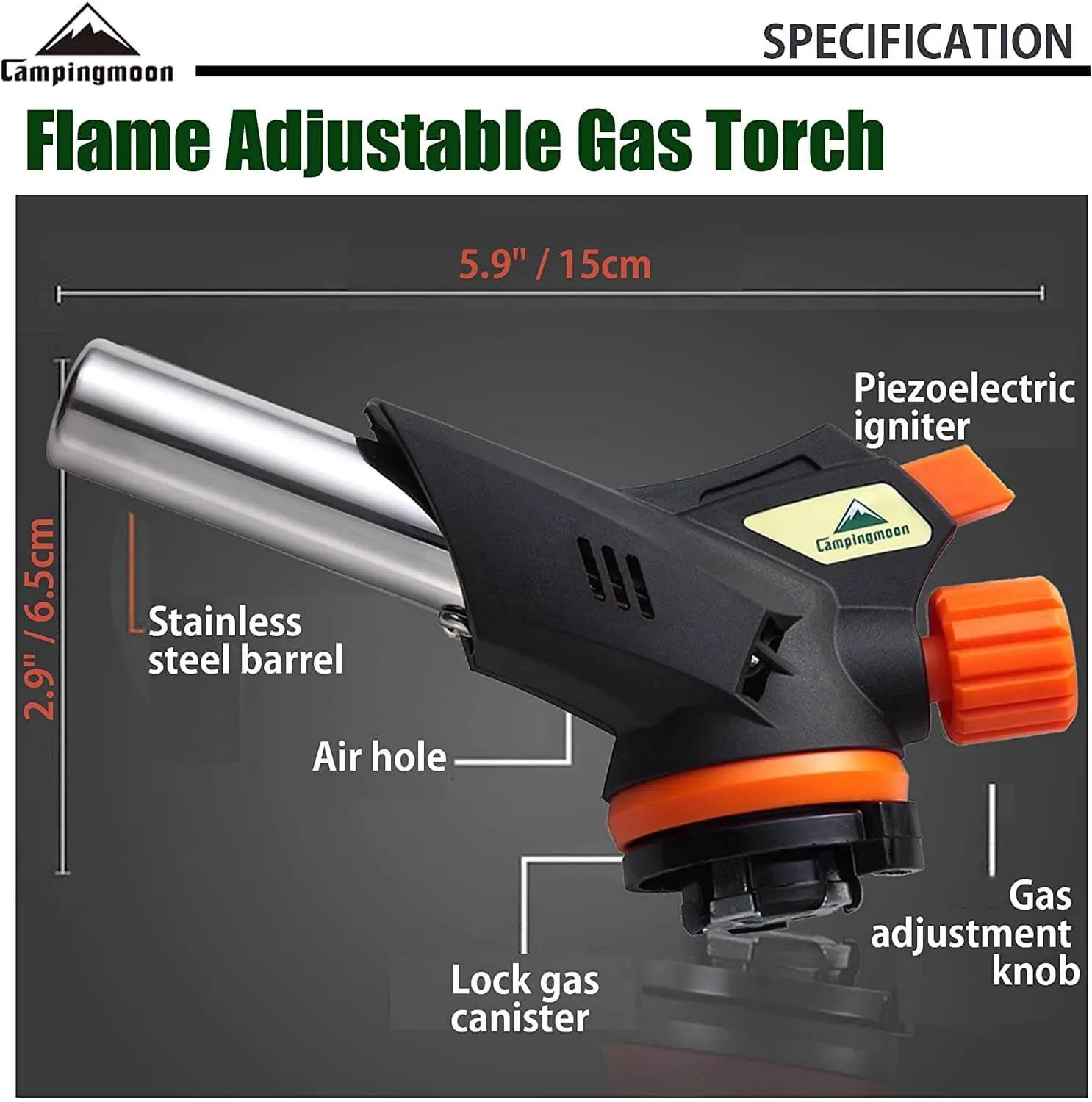 Campingmoon Jet Flame Gas Torch