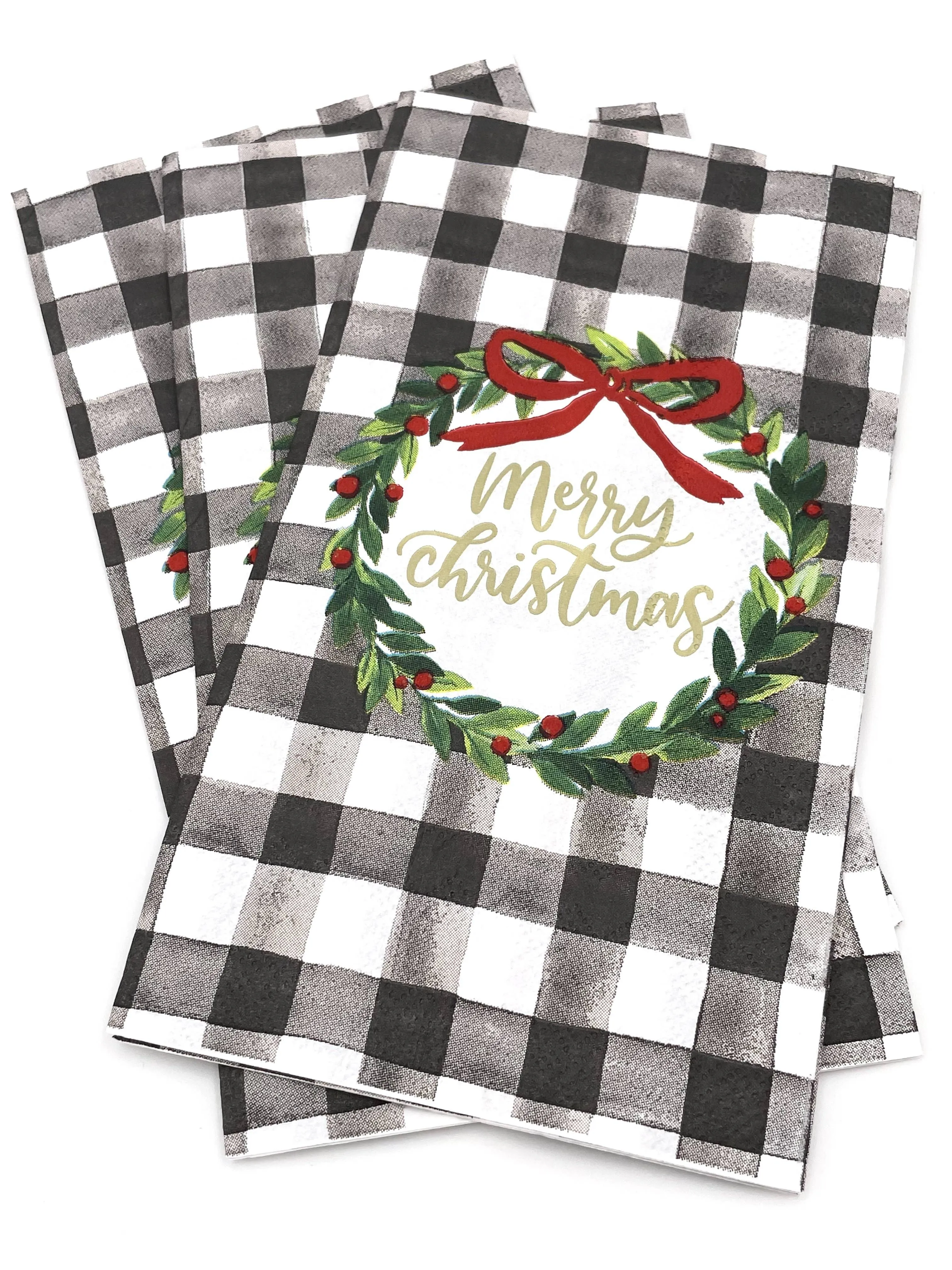 Check Wreath Merry Christmas