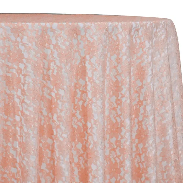 Classic Lace Table Linen in Peach 4122