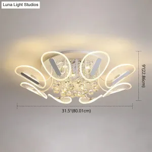 Contemporary Metal Flush Mount Ceiling Light for Bedroom