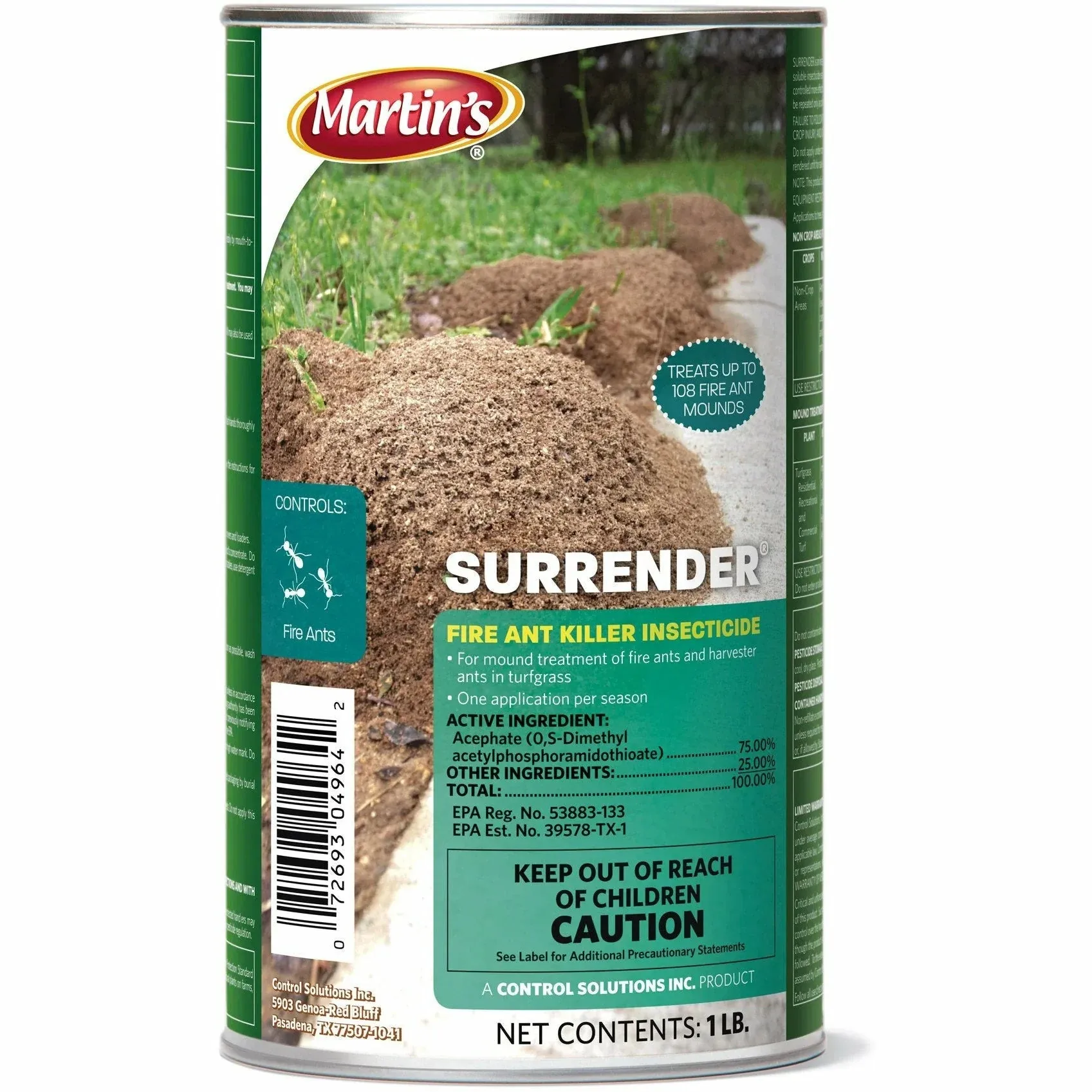 Control Solutions Surrender Fire Ant Killer, 1 Lb White