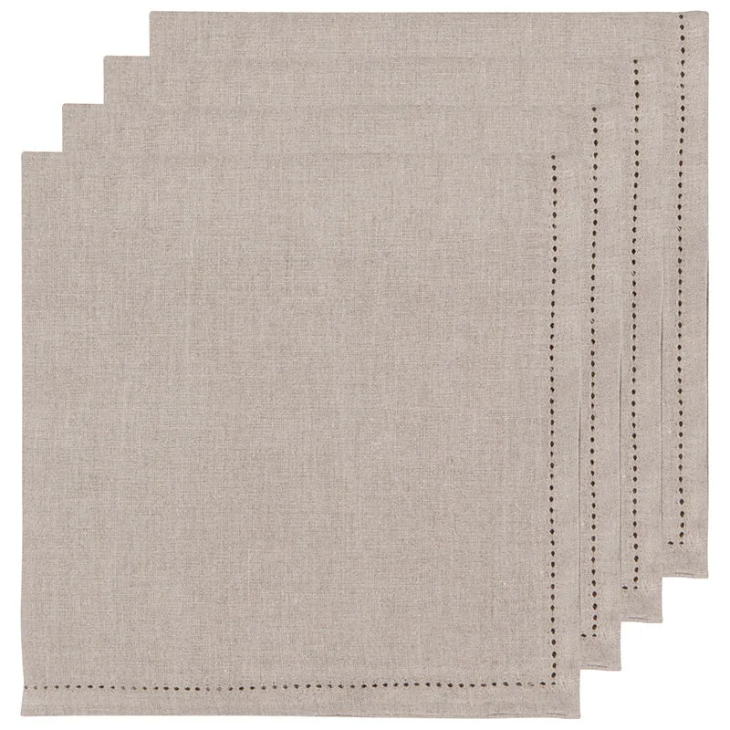 Danica Heirloom Set of 4 Linen Hemstitch Napkins