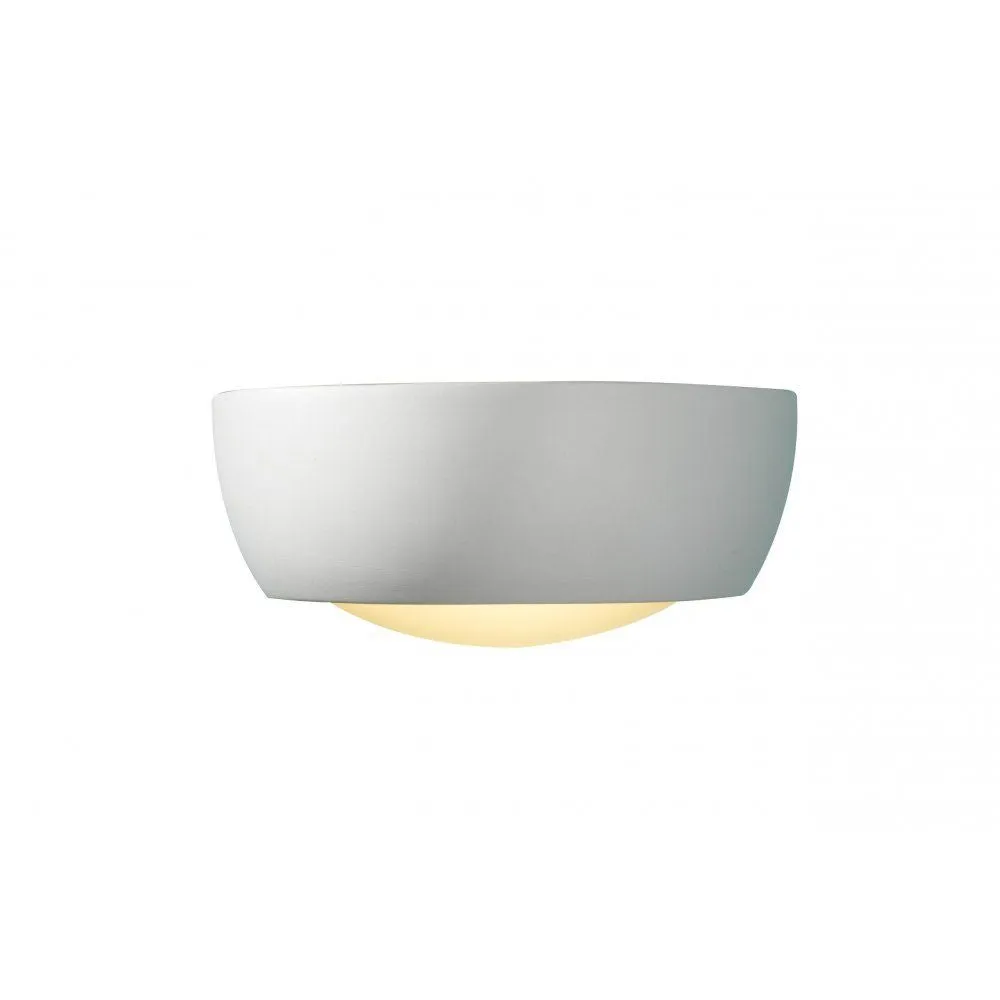 Dar MIL372 | Milo Small Wall Washer | Satin Ceramic/Glass | White Finish