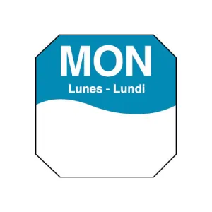 DayMark 1100601 "Mon" MoveMark Octagon Dot Labels, 1", Roll of 1,000