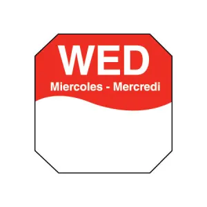 DayMark 1100603 "Wed" MoveMark Octagon Dot Labels, 1", Roll of 1,000