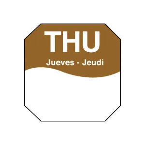 DayMark 1100604 "Thu" MoveMark Octagon Dot Labels, 1", Roll of 1,000