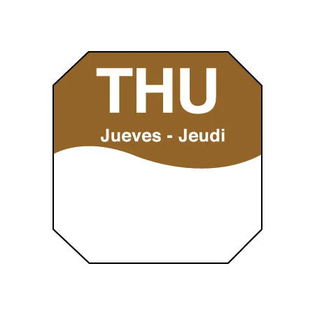 DayMark 1100604 "Thu" MoveMark Octagon Dot Labels, 1", Roll of 1,000
