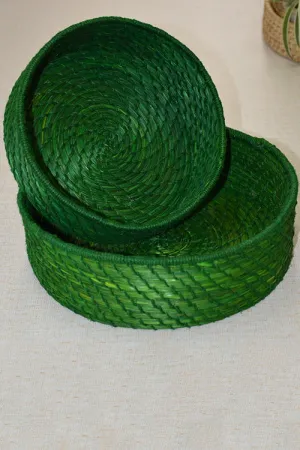Dharini Sabai & Jute Baskets Green (Set Of 2)