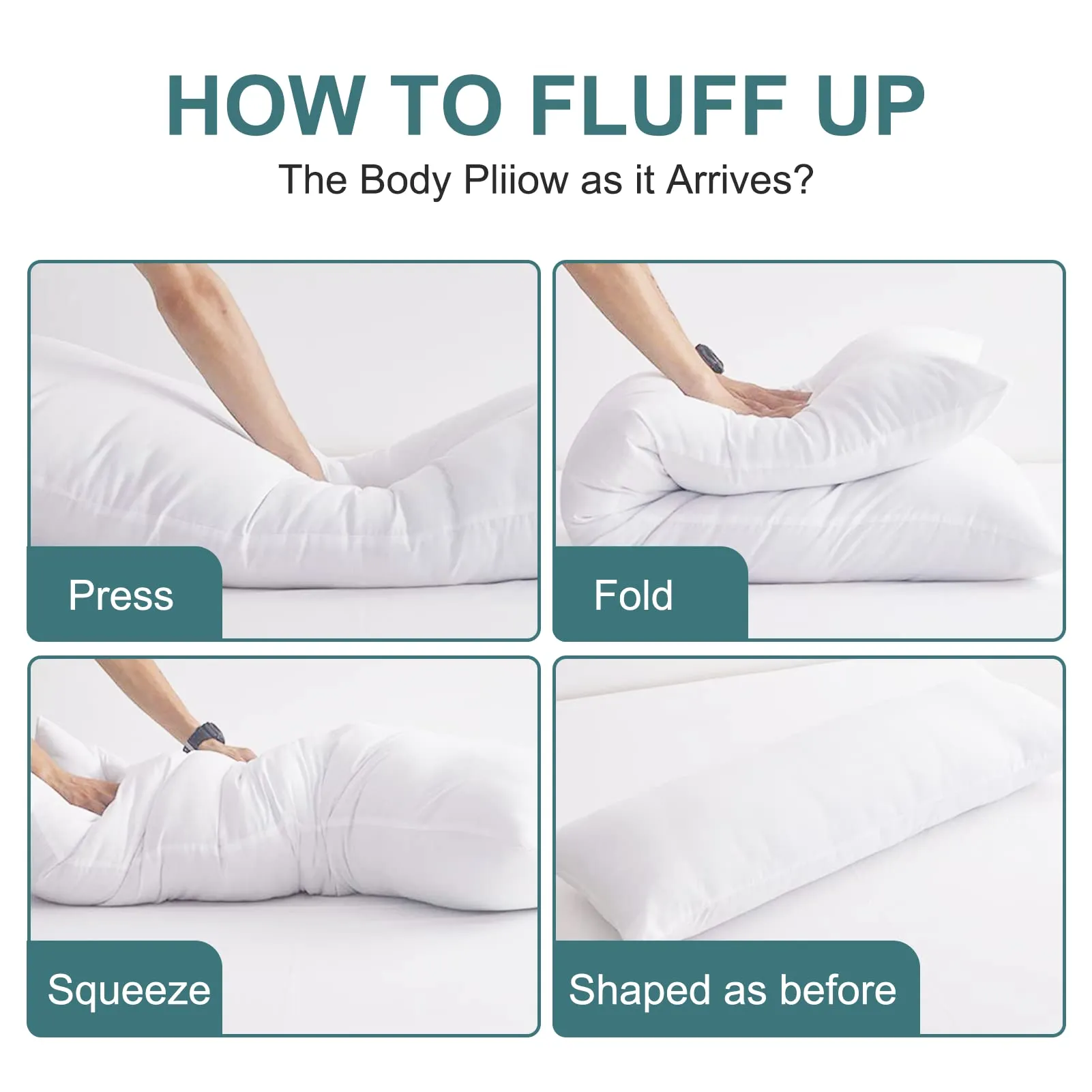 DOWNCOOL Memory Fiber Filling Body Pillow Insert- Breathable Bed Full Pillow for Long Side Sleeper Without Cover- 20 x 54 inch
