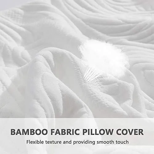 DOWNCOOL Memory Fiber Filling Body Pillow- Removable Zippered Bamboo Outer Pillow Cover- Breathable Hypoallergenic Bed Pillow for Long Side Sleeper- 20 x 54 inch