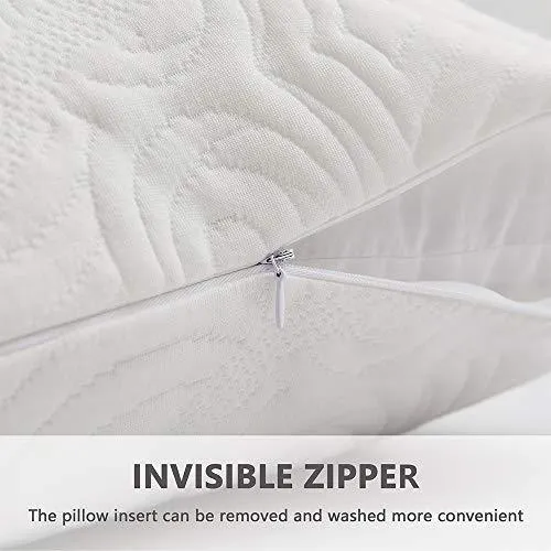DOWNCOOL Memory Fiber Filling Body Pillow- Removable Zippered Bamboo Outer Pillow Cover- Breathable Hypoallergenic Bed Pillow for Long Side Sleeper- 20 x 54 inch
