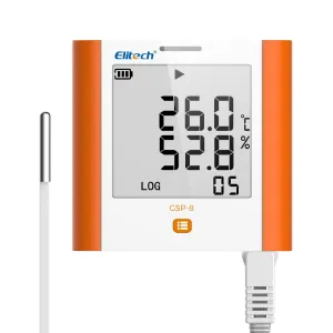 Elitech 100,000 Points Digital Temperature Humidity Data Logger Medical Refrigerator Thermometer Vaccine Fridge Temperature Monitor Max Min Average Value GSP-8