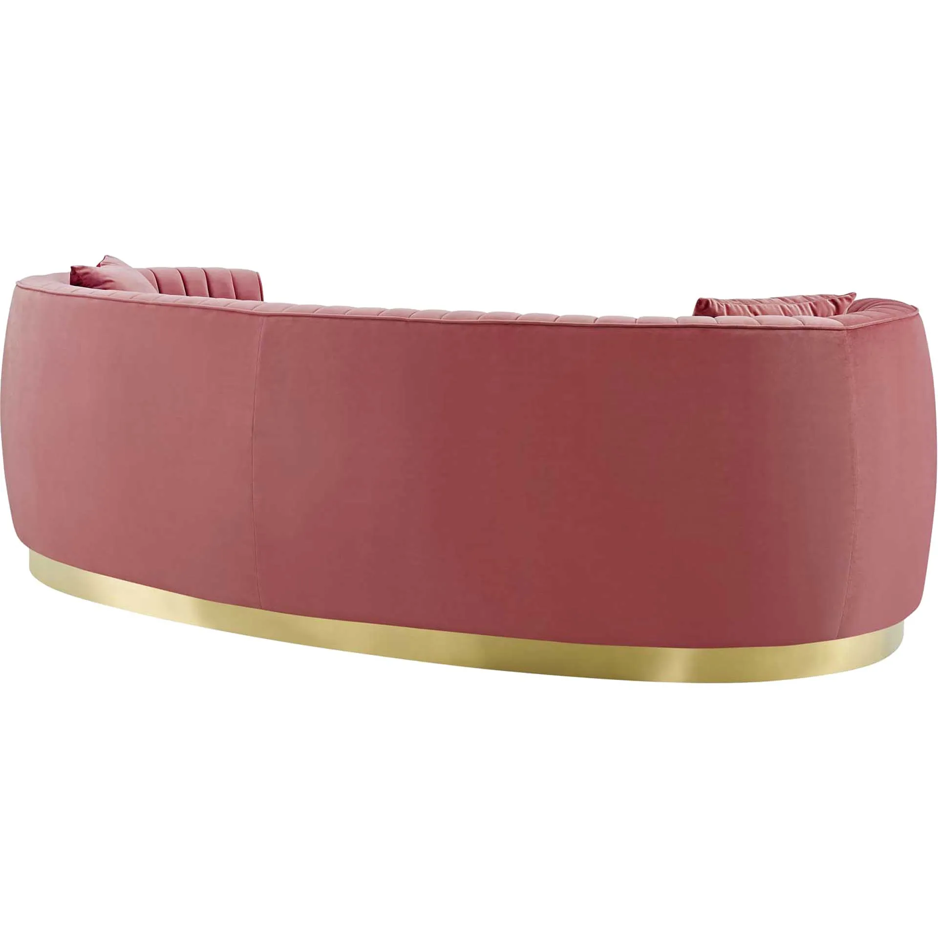 Endicott Curved Performance Velvet Sofa Dusty Rose