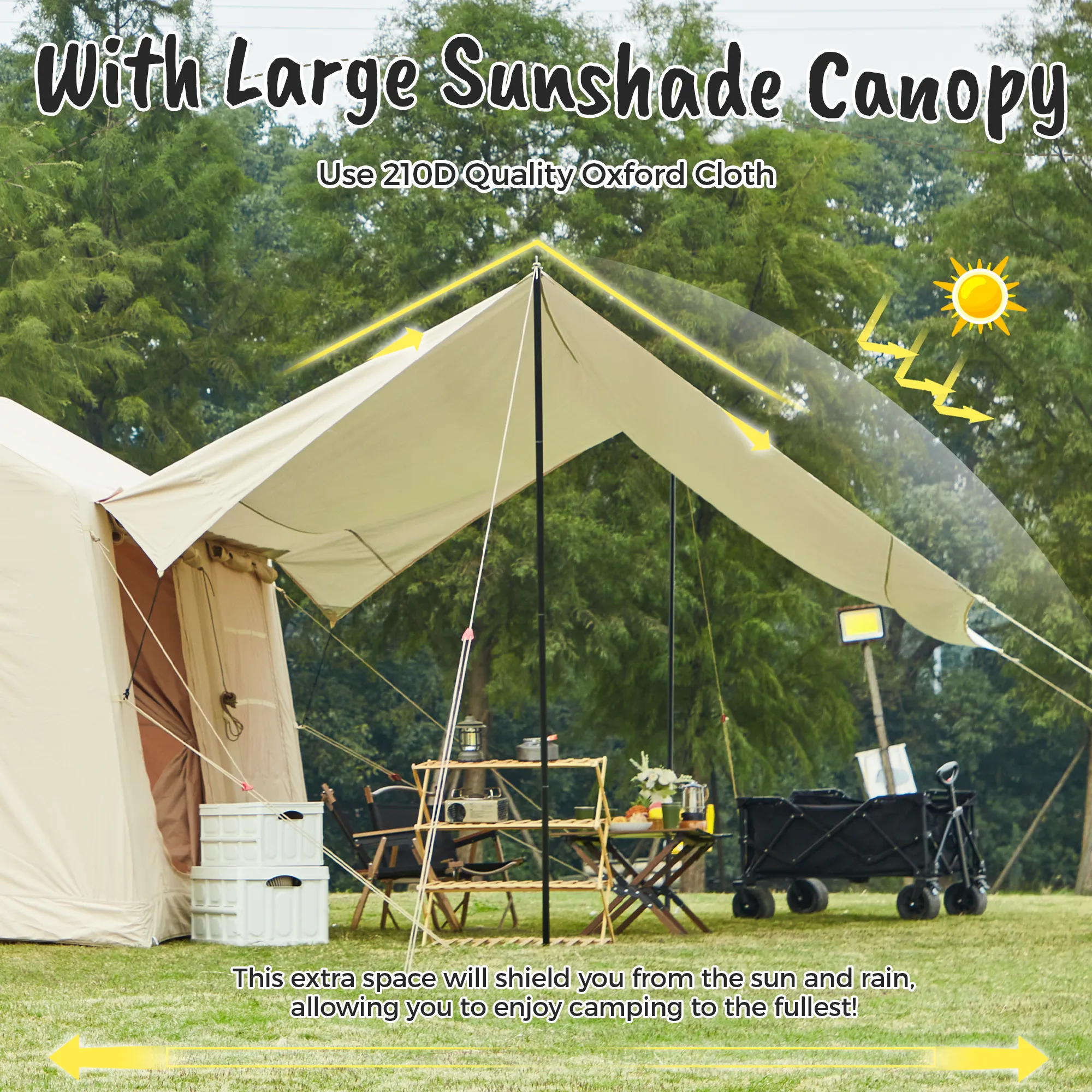EROMMY 8-12 Person Four Season Large Inflatable Camping Tent – 12FT