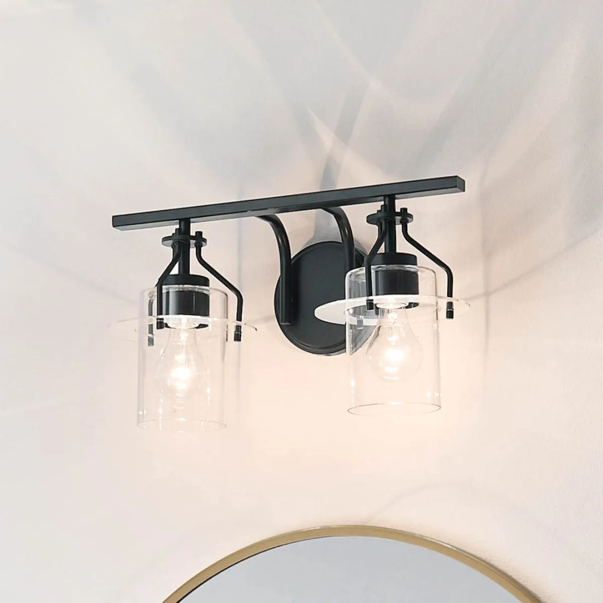 Everett 16 in. 2 Lights Vanity Light Black finish