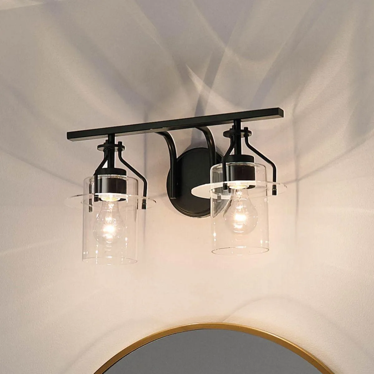 Everett 16 in. 2 Lights Vanity Light Black finish